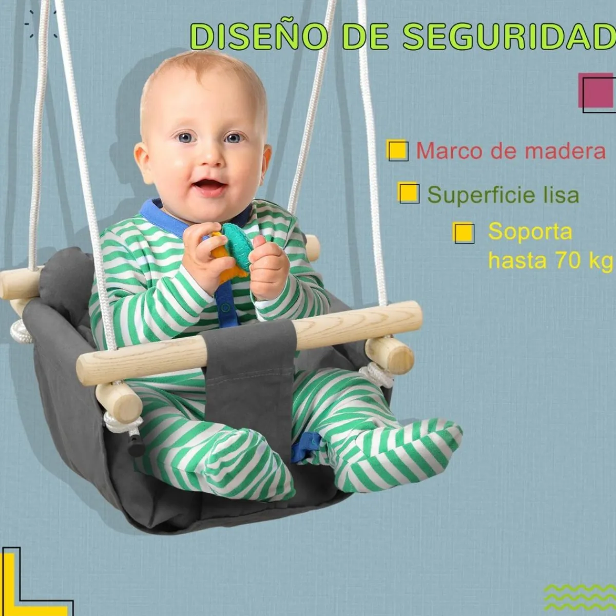 - Columpio para bebés con altura ajustable*Homcom Discount