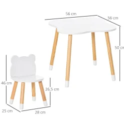 - Conjunto Mesa + 2 Sillas infantiles Madera Estilo De Vida