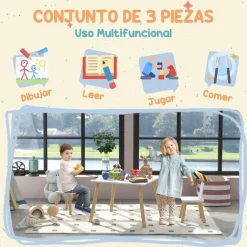 Homcom - Conjunto Mesa + 2 sillas Madera*AIYAPLAY Sale