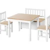 - Conjunto Mesa + Banco + 2 sillas infantiles Madera*Homcom Online
