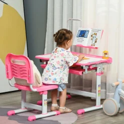 - Conjunto Pupitre reclinable + Silla Rosa*Homcom New