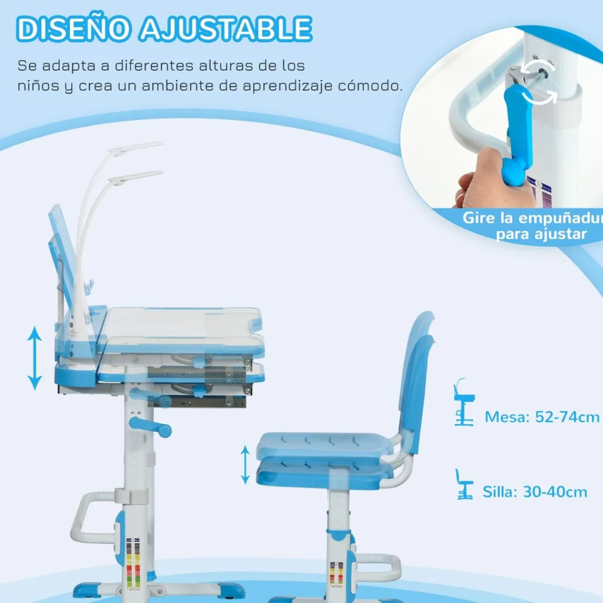 Sale - Conjunto Pupitre reclinable + Silla Azul Estilo De Vida