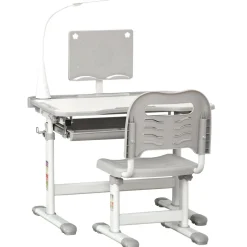 Sale - Conjunto Pupitre reclinable + Silla Gris con lámpara Estilo De Vida