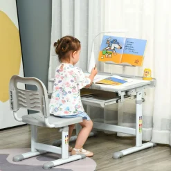 Sale - Conjunto Pupitre reclinable + Silla Gris con lámpara Estilo De Vida