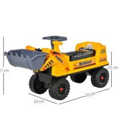 - Correpasillos Tractor Bulldozer Amarillo*Homcom Outlet
