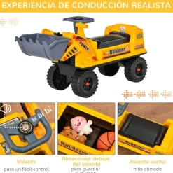 - Correpasillos Tractor Bulldozer Amarillo*Homcom Outlet