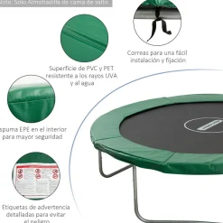 Clearance - Cubierta de protección para cama elástica Ø 305 cm verde Camas Elásticas