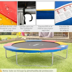 - Cubierta de protección para cama elástica Ø 305 cm multicolor*Homcom Outlet