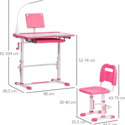 Online - Escritorio y silla ajustables Rosa Estilo De Vida