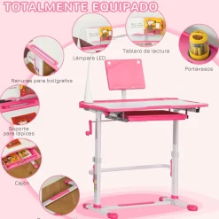 Online - Escritorio y silla ajustables Rosa Estilo De Vida