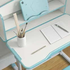- Escritorio y silla ajustable Azul y Blanco Estilo De Vida