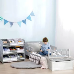Homcom - Estantería infantil con 9 cajas Gris*ZONEKIZ Online