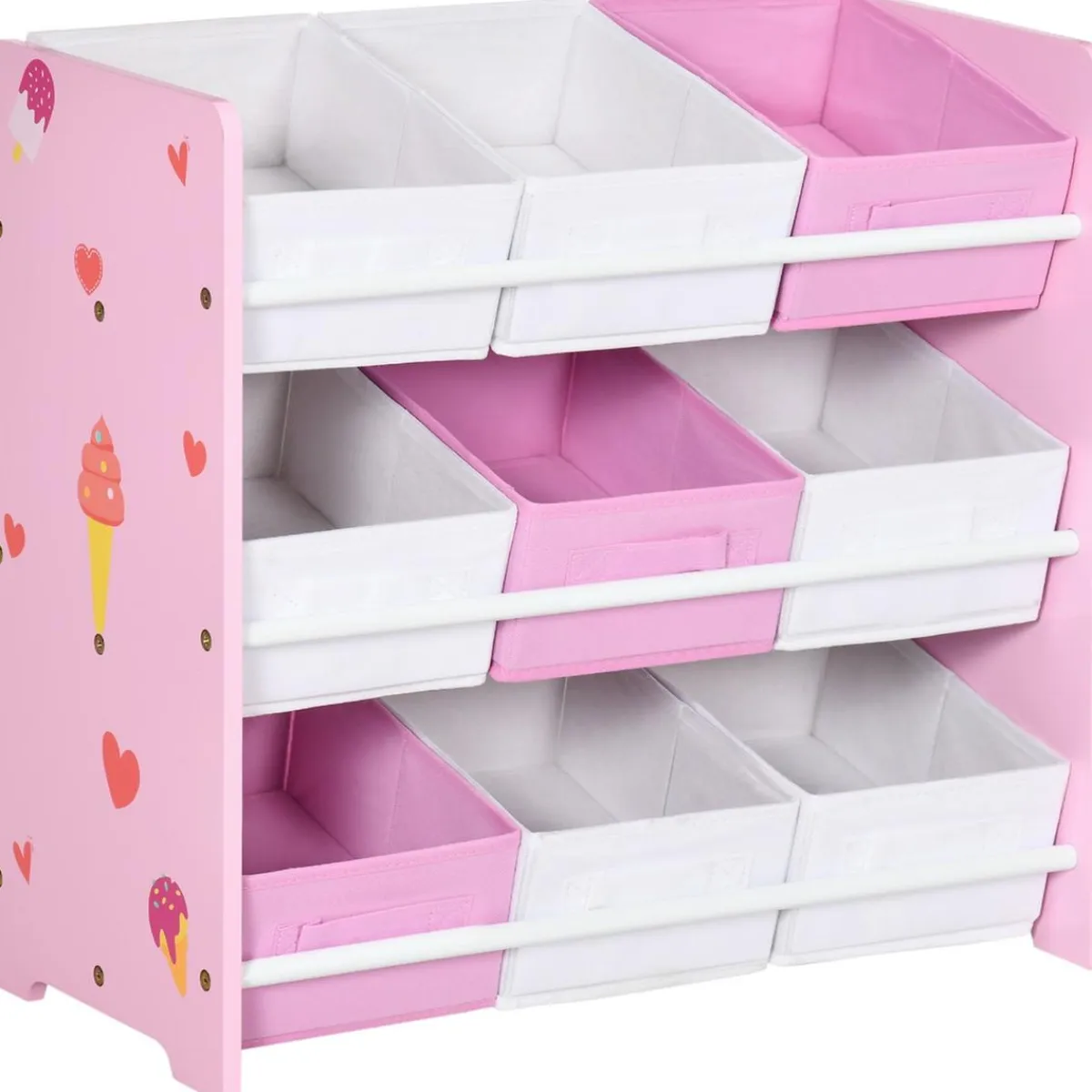 Homcom - Estantería infantil con 9 cajas Rosa*ZONEKIZ Clearance