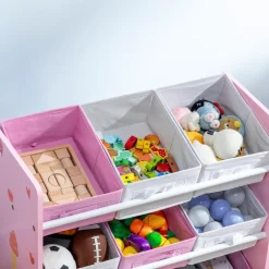 Homcom - Estantería infantil con 9 cajas Rosa*ZONEKIZ Clearance