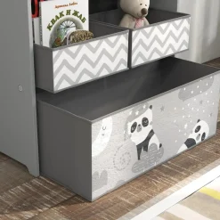Outlet Homcom - Estantería para juguetes 6 cajas tela Gris Estilo De Vida