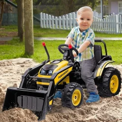 - Excavadora Tractor Vehículo de batería Amarillo*Homcom Online