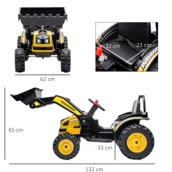 - Excavadora Tractor Vehículo de batería Amarillo*Homcom Online