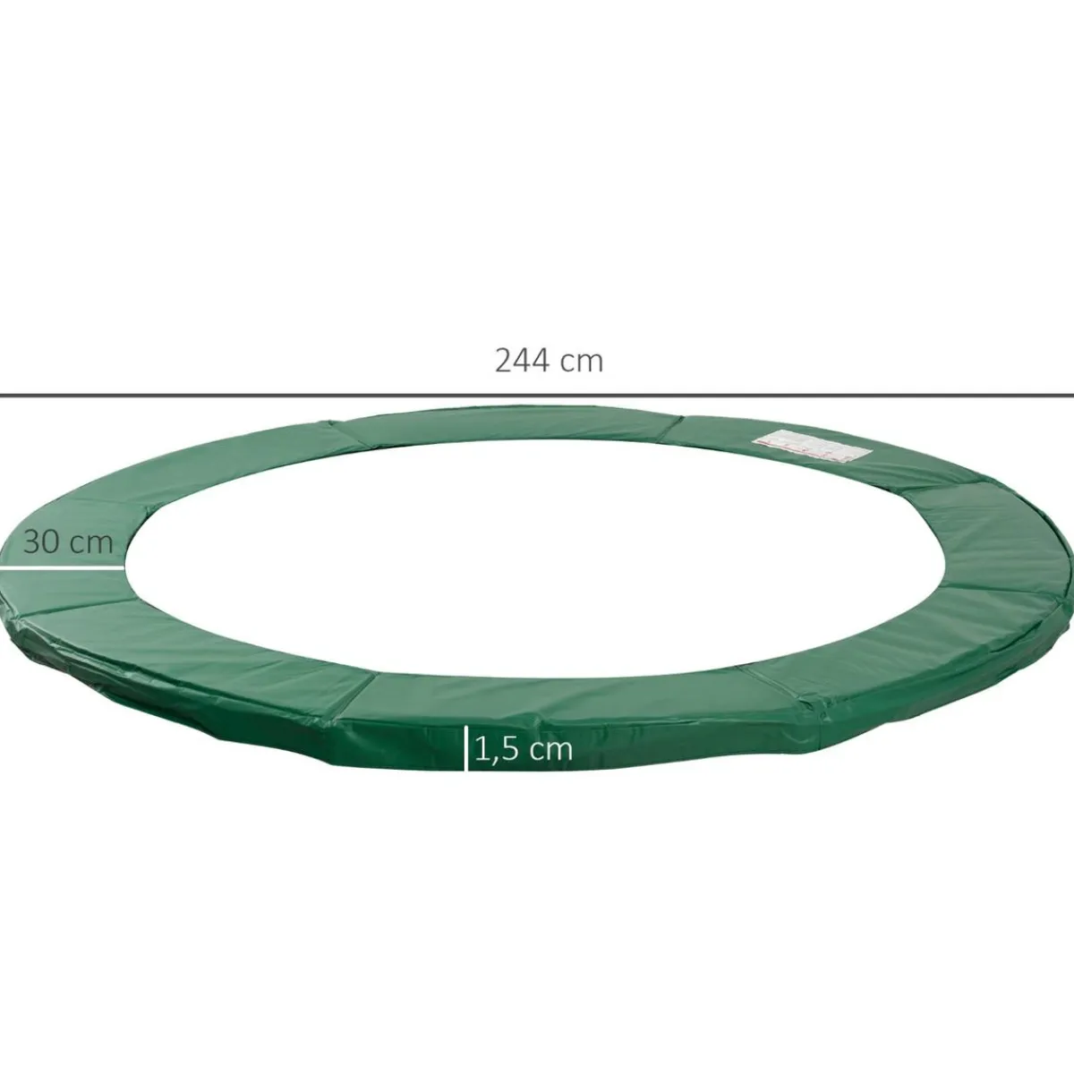 Sale - Funda acolchada de protección borde camas elásticas 244 cm Verde Camas Elásticas