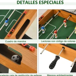 - Futbolín 22 jugadores y 2 marcadores Natural/Negro*Homcom Clearance