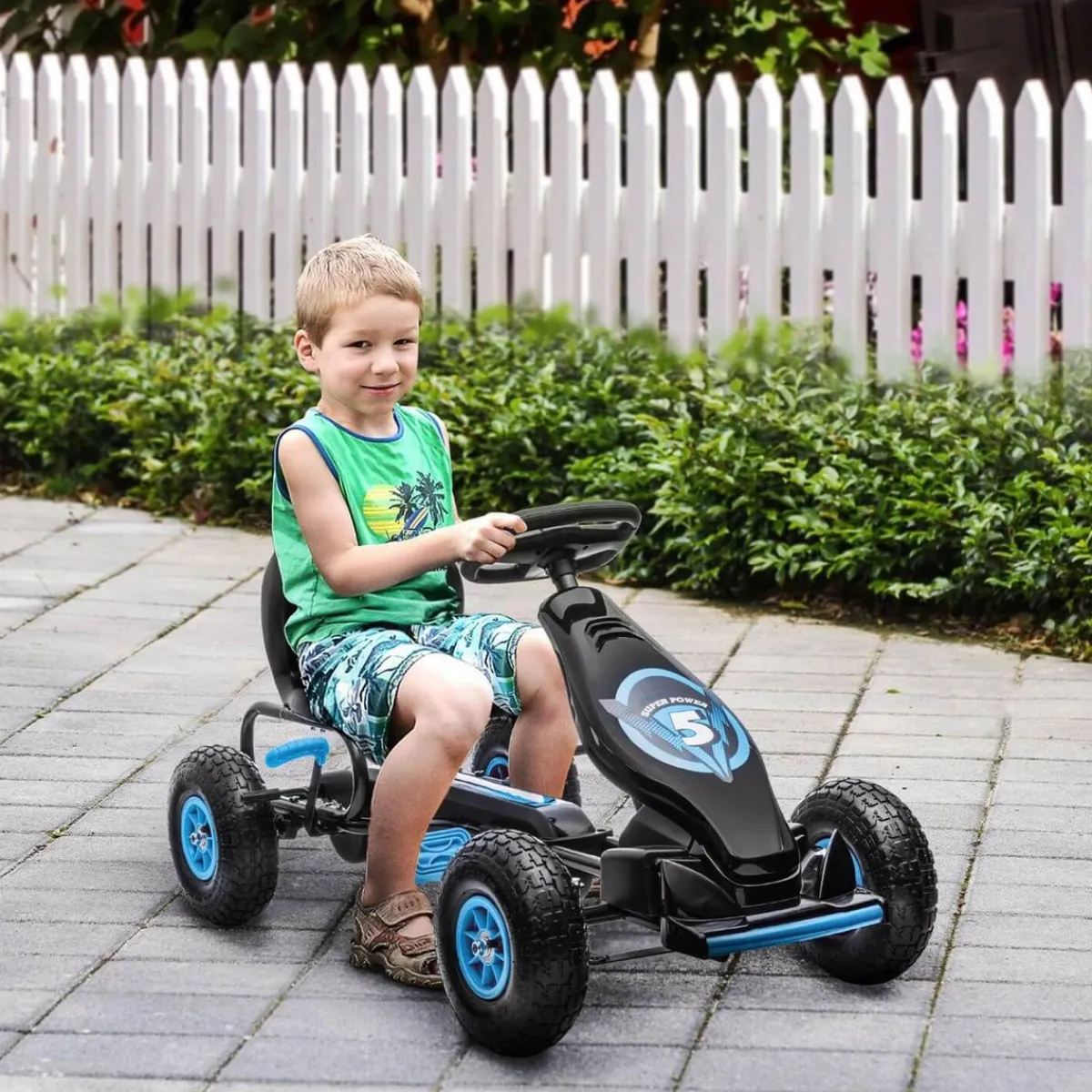 - Go Kart con pedales azul-negro*Homcom Discount