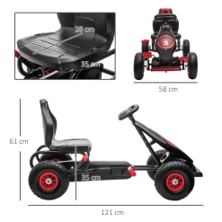 - Go Kart con pedales rojo-negro*Homcom Clearance