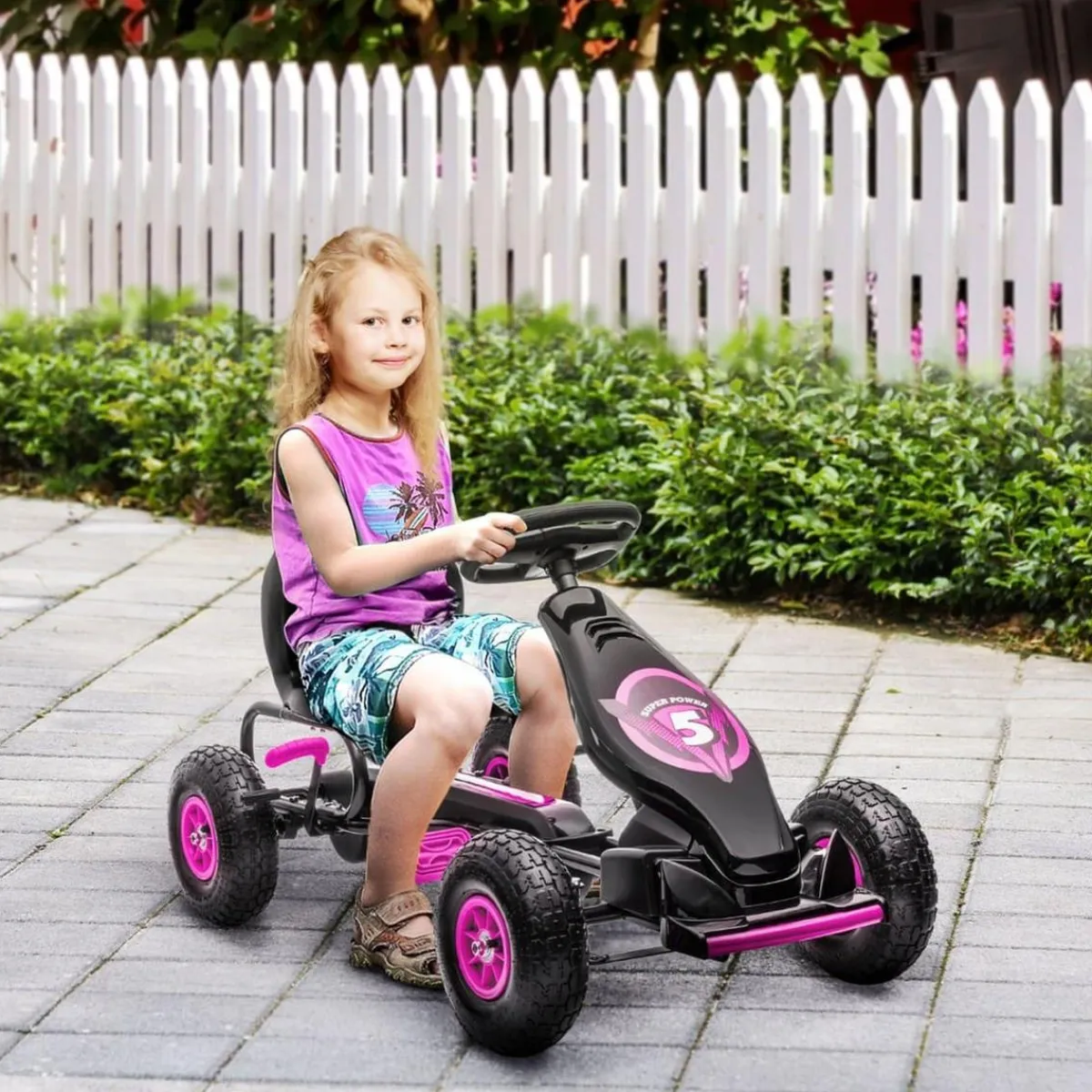 - Kart de pedales Negro/Rosa*Homcom Sale