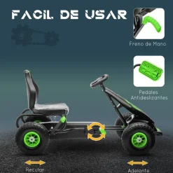 Online - Kart de pedales Negro/Verde Vehículos De Batería O A Pedales