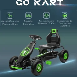Online - Kart de pedales Negro/Verde Vehículos De Batería O A Pedales