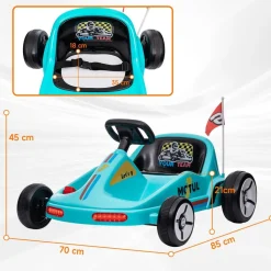 Sale Homcom - Kart eléctrico Azul con luz y música Vehículos De Batería O A Pedales