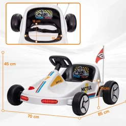 Homcom - Kart eléctrico Blanco con luz y música*AIYAPLAY Clearance