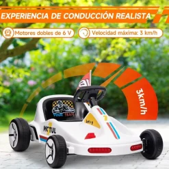 Homcom - Kart eléctrico Blanco con luz y música*AIYAPLAY Clearance