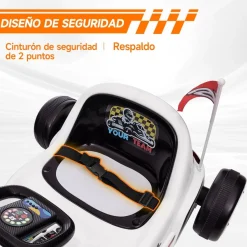 Homcom - Kart eléctrico Blanco con luz y música*AIYAPLAY Clearance