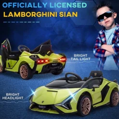 Clearance - Lamborghini SIAN eléctrico verde Vehículos De Batería O A Pedales