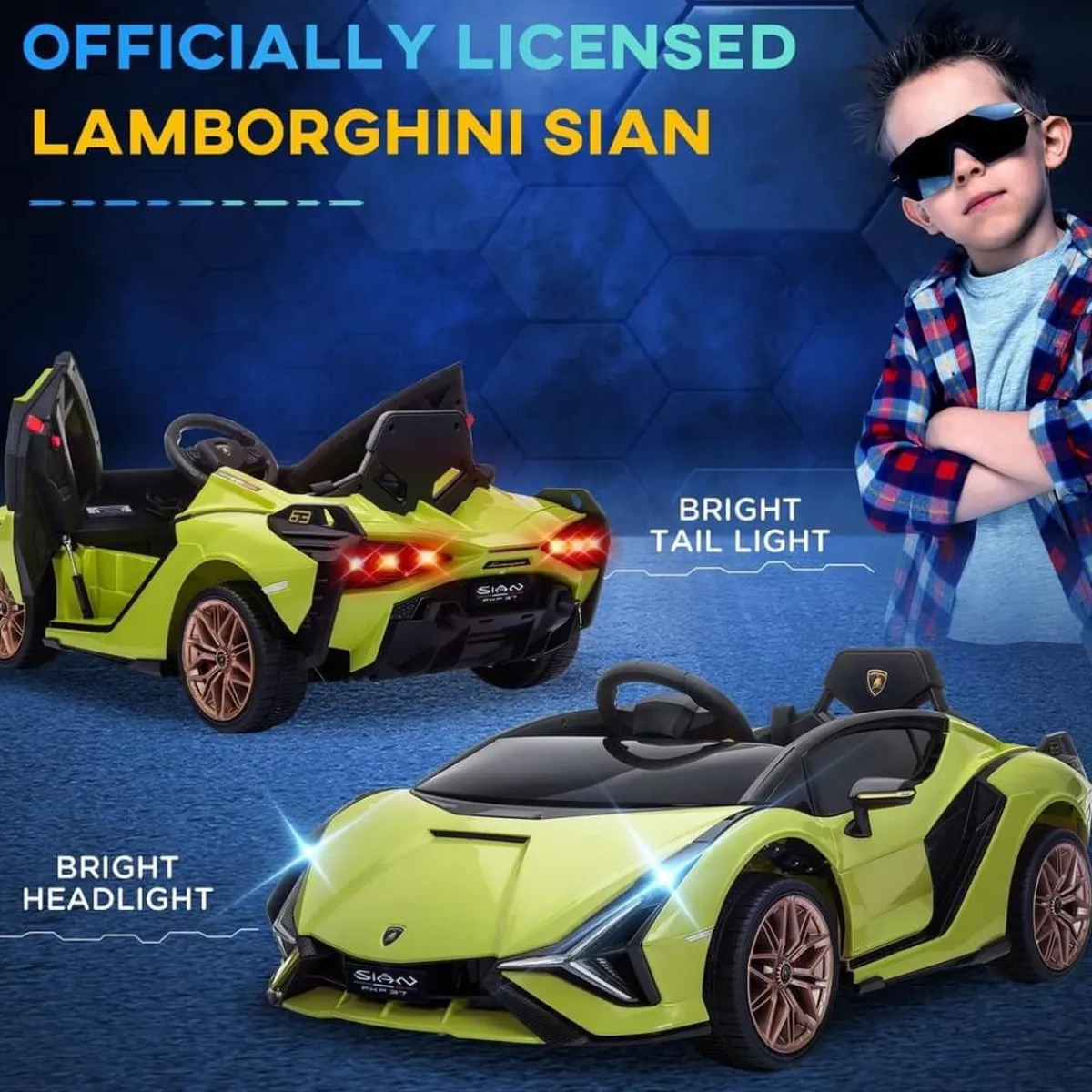 Clearance - Lamborghini SIAN eléctrico verde Vehículos De Batería O A Pedales