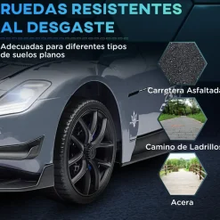 Homcom - Maserati GT2 eléctrico Gris con mando*AIYAPLAY New