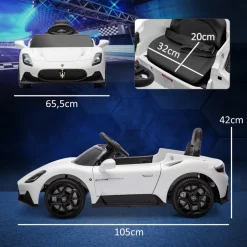 Online Homcom - Maserati MC20 eléctrico Blanco con mando Vehículos De Batería O A Pedales