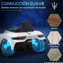 Online Homcom - Maserati MC20 eléctrico Blanco con mando Vehículos De Batería O A Pedales