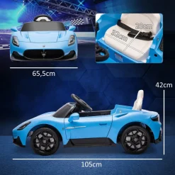 Best Homcom - Maserati MC20 eléctrico Azul con mando Vehículos De Batería O A Pedales