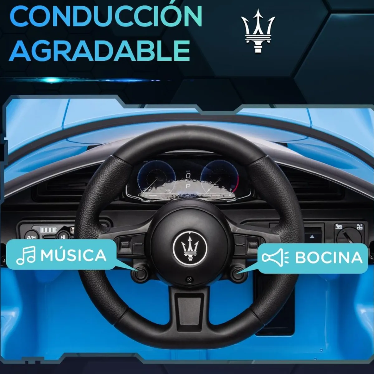 Best Homcom - Maserati MC20 eléctrico Azul con mando Vehículos De Batería O A Pedales