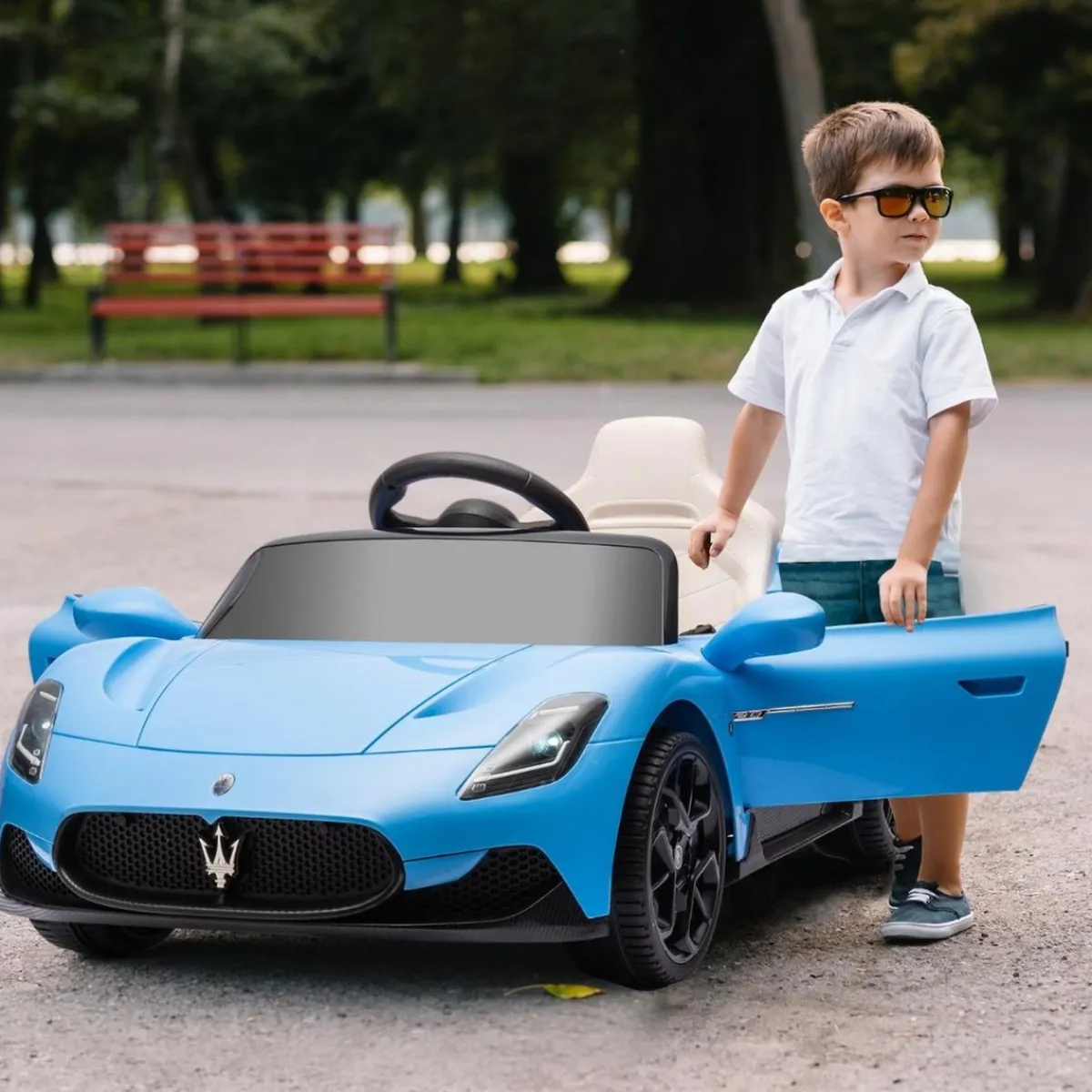 Best Homcom - Maserati MC20 eléctrico Azul con mando Vehículos De Batería O A Pedales