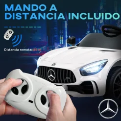 Homcom - Mercedes AMG GTR Batería con mando a distancia Blanco*AIYAPLAY Clearance