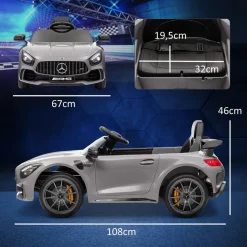 Homcom - Mercedes Benz AMG GTR eléctrico Plata con mando*AIYAPLAY Online