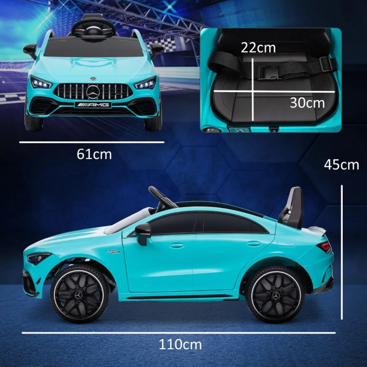 Homcom - Mercedes Benz AMG CLA 45 eléctrico Azul con mando*AIYAPLAY Outlet