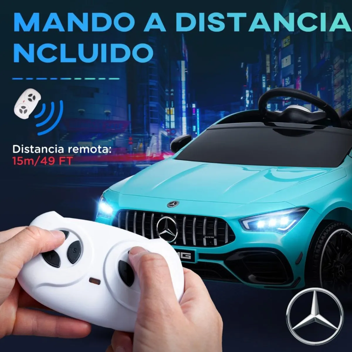 Homcom - Mercedes Benz AMG CLA 45 eléctrico Azul con mando*AIYAPLAY Outlet