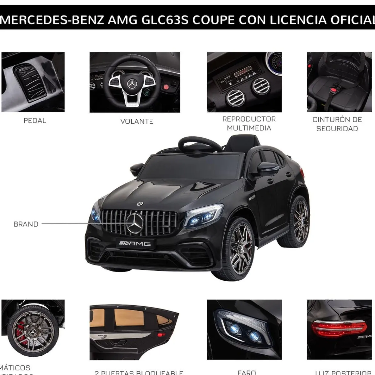 - Mercedes GLC Coupe Batería con control remoto Vehículos De Batería O A Pedales