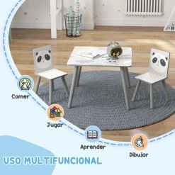 Hot Homcom - Mesa con 2 sillas Panda Estilo De Vida