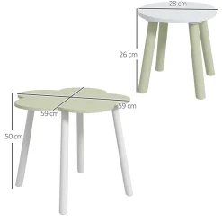 - Mesa Flor y bancos Verde y Blanco*Homcom Online