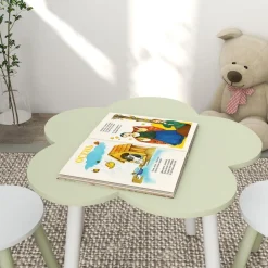 - Mesa Flor y bancos Verde y Blanco*Homcom Online