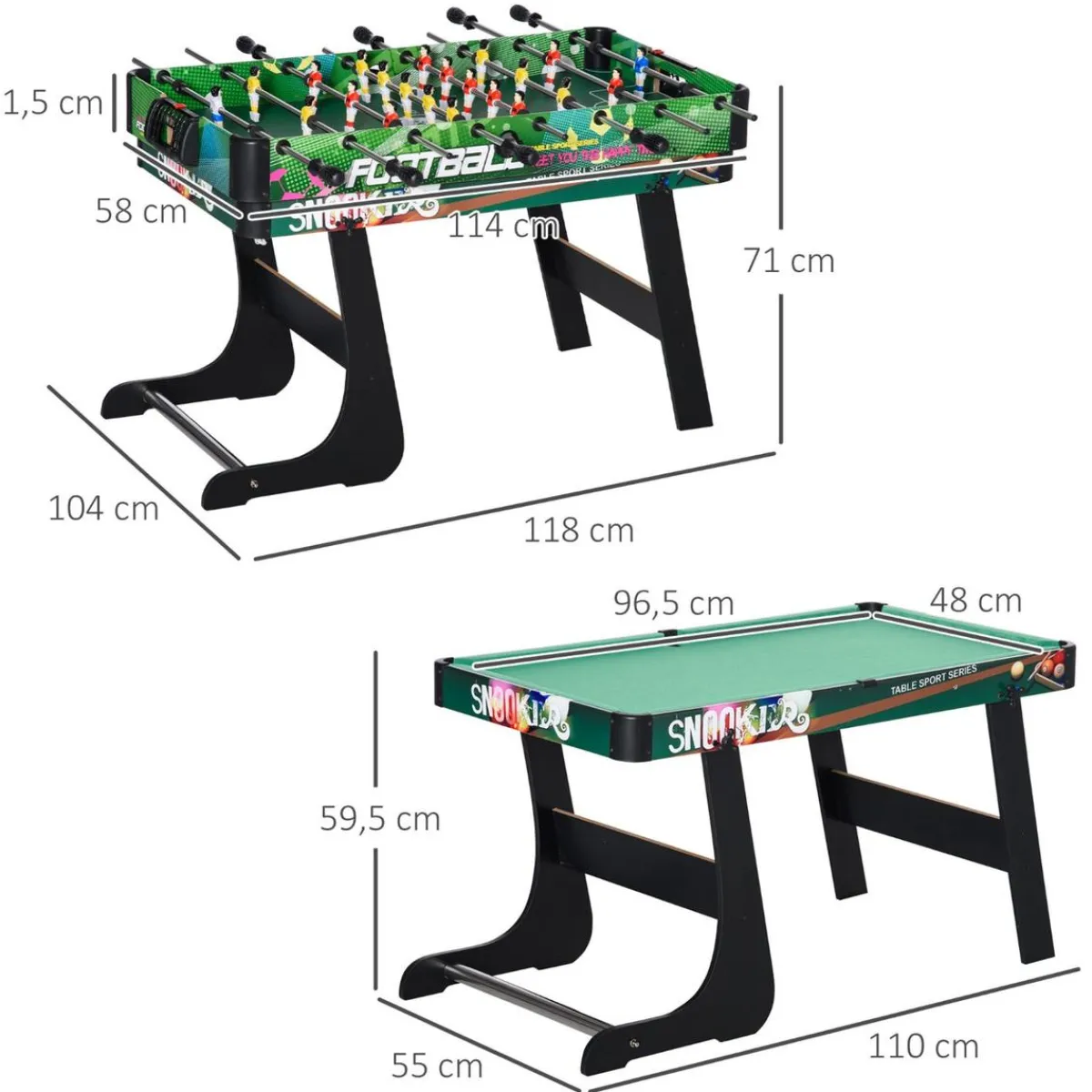Outlet - Mesa multijuegos 6 en 1 plegable Deportes|Futbolines