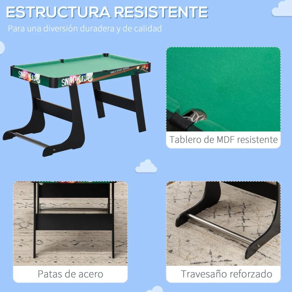 Outlet - Mesa multijuegos 6 en 1 plegable Deportes|Futbolines